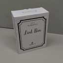 SUBEKYU Magnetic Lint Bin for Laundry Room, Wall Mounted Metal Lint Box Holder Trash Can with Lid for Dryer,Lint Basket for Laundry Room Organization,White