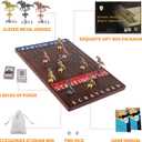 Horse Race Board Game Finish Line Racing Game with 11 Luxurious Metal Horses with 4 Dice and 2 Boxes of Cards Solid Wood Horse Racing Game Board Color Box Packaging (Small, Walnut Color)