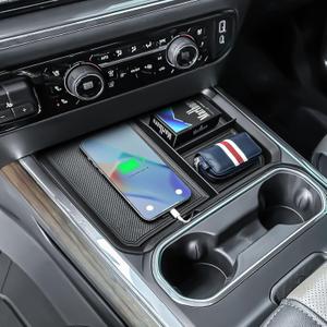 EDBETOS Front Center Console Organizer Tray for 2024 2025 2026 Chevy Silverado 2500HD/3500HD Console Compartment Cover Insert Hidden Organizer (Full Console w/ Seats Only ! Not for Sierra!)