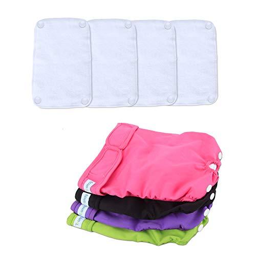 Teamoy Reusable Female Dog Diapers with Inserts (Pack of 4), Doggie Diaper Liners Period Pants for Dogs in Heat & Incontinence, Super-Absorbent, L2