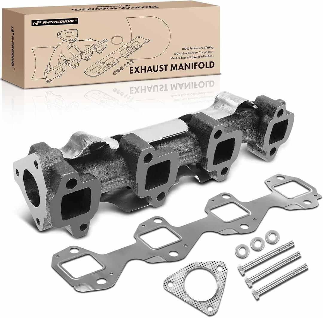 A-Premium Right Exhaust Manifold W/Gasket, Heat Shield [6.6L] Compatible with Chevy, GMC, Workhorse & Workhorse Custom Chassis - Silverado 2500 HD, Express 2500, Sierra 3500, Savana 2500 & More