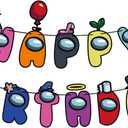 Game Theme Happy Birthday Banner For Kids Boys Game Fans Birthday Party Favors Backdrop Space Astronaut Gamer 9th 10th 12th 16th Birthday Decorations for Boys Girls