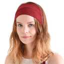 CHARM Womens Pirate Headband Headwrap - Turban Head Scarf, Pirate Bandana for Men, Festival Accessories, Boho Hair Band, Unisex Halloween Bandana Dark Red