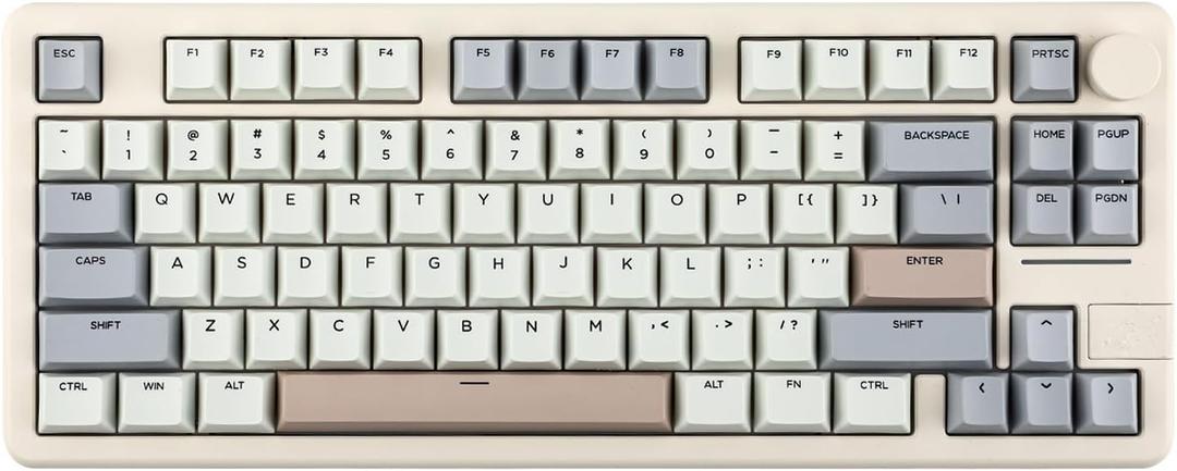 EPOMAKER Galaxy70 Wireless Gaming Keyboard, 75% Aluminum Mechanical Keyboard, Bluetooth 5.0/2.4GHz/USB-C Wired, Programmable, Hot Swappable, for PC/Mac/Office/Gaming (White, Zebra Switch)