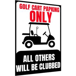 stora Golf Cart Wall Decor - Vintage Metal Tin Sign for Garage, Mansion, Cafe or Farmhouse, Bar, Themed Decor, 8x12 Inch