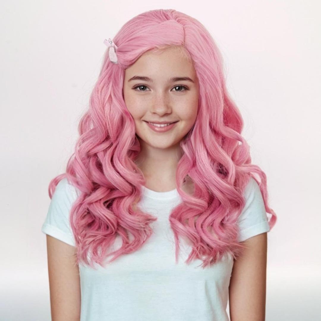 Long Pink Wavy Heat Resistant Cosplay Wig