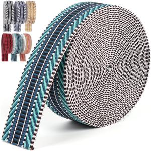 Nylon Webbing Ribbon 1.5 inch Striped Webbing Polyester Webbing Heavy Duty Ribbon for Crafts Bag Handles Camera Purse Strap DIY Pet Collars Leash Backpack Belt 6 Yards 38mm (Blue)