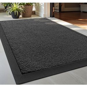 DEXI Front Door Mat Outside Entrance, Rubber Entry Doormat Heavy Duty, Welcome Mats Non Slip for Inside House Floor Entryway Back Doors Exterior Patio, 20x30, Striped Grey