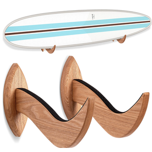 Hang 11 Surfboard Wall Mount  Surf Board Wall Hangers, Surfboard Mount, Beautiful Sustainable Wooden Rack, Perfect to Display Your Board, Surf Racks, Horizontal Hanger, Surfing Accessories (Clear)