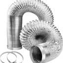 4-Inch Dryer Vent Hose 10FT, Flexible Aluminum Duct with 2 Clamps, Heavy-Duty Four Layer Protection for HVAC Ventilation and Exhaust
