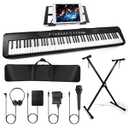88 Key Piano Keyboard, Semi Weighted Electronic Digital Piano with Music Stand, Power Supply, Sustain Pedal, Bluetooth, Stand, MIDI, for Beginner Professional at Home, Stage