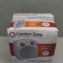 Comfort Zone Indoor Space Heater with Adjustable Thermostat, Fan Forced, Electric, Overheat Protection, Safety Tip-Over Switch, Energy Efficient, Ideal for Home, Bedroom, & Office, 1,500W, CZ45E (White)