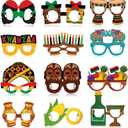 Pajean 36 Pcs Kwanzaa Party Favor Packs Decoration Kwanzaa Photo Props Paper Glasses Bulk African Theme Eyeglasses for Party Favors, Cultural Celebration Decorations, Red Black Green Event Accessories