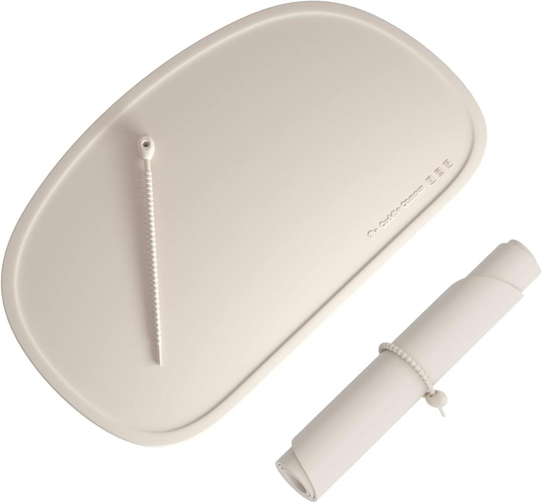 Cuddle Campus Silicone Placemat with Raised Edges for Kids,Toddlers,Babies, Non-Slip Table Setting Placemat for Dining,Come with String for Storage (Large-1 Pack, Buttercream)