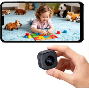 Mini Security Camera, 1080P HD WiFi Home Indoor Outdoor Camera for Baby/Pet/Nanny, IP Camera Remote Viewing for Security with iOS,Android Phone APP(Video Only)