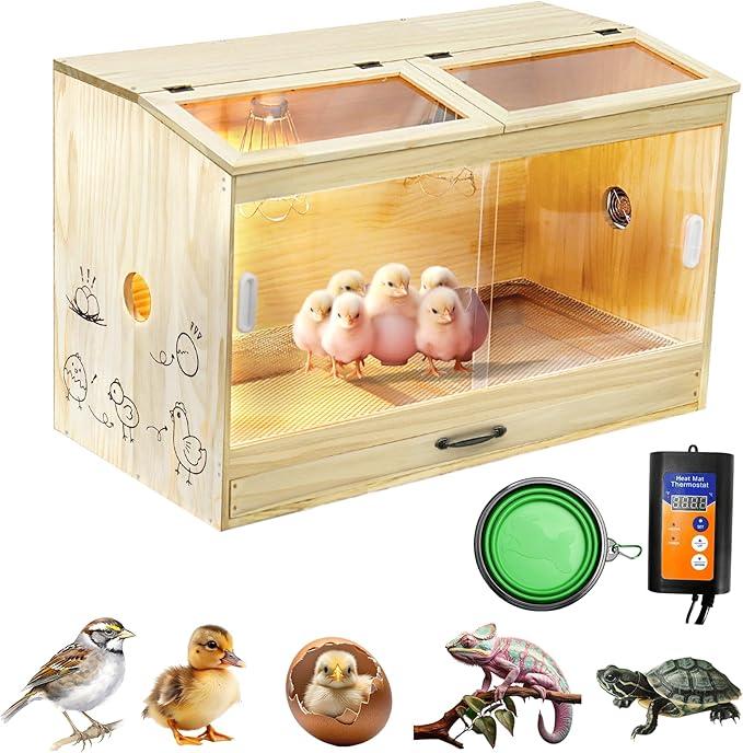 Brooder Box for Chicks, Chicken Brooder for Chickens, Ducks, Quails, Hamsters, and Lizards, Drawer Manure 31.5" L x 19.7" W x 15.75" H