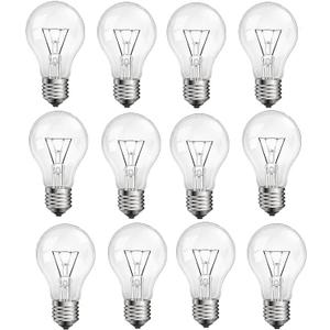 75 Watt Incandescent Light Bulbs, A19 75 WATT Incandescent Bulb Shatter Resistant Rough Service Light Bulb 60+ Watt A19 Shape, Soft White (12PACK)
