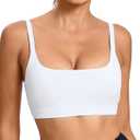 RUNNING GIRL Sports Bras for Women,Square Neck Sports Bra Medium Support Yoga Bra Workout Crop Top with Removable Cups (White, XL)
