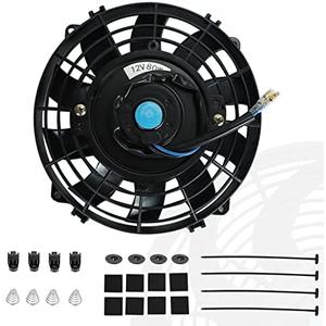 7" inch Universal Slim Fan Push Pull Electric Radiator Cooling 12V Mount Kit Black