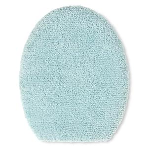 TOWN & COUNTRY EVERYDAY Ultra Plush Solid Tufted Toilet Lid Cover, Soft and Absorbent, Non-Slip Cover, Machine Washable, Aqua Blue, 18"x19"