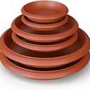 LOOPSEED Plant Saucer 6 Pack Drip Trays Planter Pot Base for Indoor Houseplants Outdoor Garden Heavy Duty Plastic Drainage Tray 5 inch 8 inch 11 inch 3 Sizes 2 Each Round (Terracotta)
