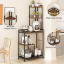 GILLAS 5 Tier Corner Shelf Stand, Freestanding Corner Shelf Unit Bookshelf, Corner Table with Shelf, Tall Storage Organizer Rack for Living Room, Bedroom, Office. Small Space, Metal (Square-shaped-B, Country Rustic)