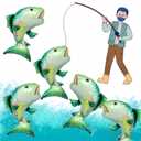 5Pcs Salmon Bass Balloons/Gone Fishing Baby Shower Decorations Balloons/Lets Go Fishing/Little Fisherman Fishing Party Supplies/Fish Fest Glitter Fish Go Fishing/Fishing Enthusiast Tournament