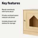 Amazon Basics Cat Litter Box Enclosure Cabinet, Furniture-Style Wood Hidden Design with Storage, Fits up to 18 x 17 in Box, 20 x 19.3 x 20 in, Oak