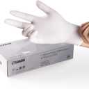 LANON Food Safe White Disposable Nitrile Gloves, Latex-Free, Powder-Free, Textured Fingertips, Cooking, Cleaning, Medium (Medium (Pack of 100))