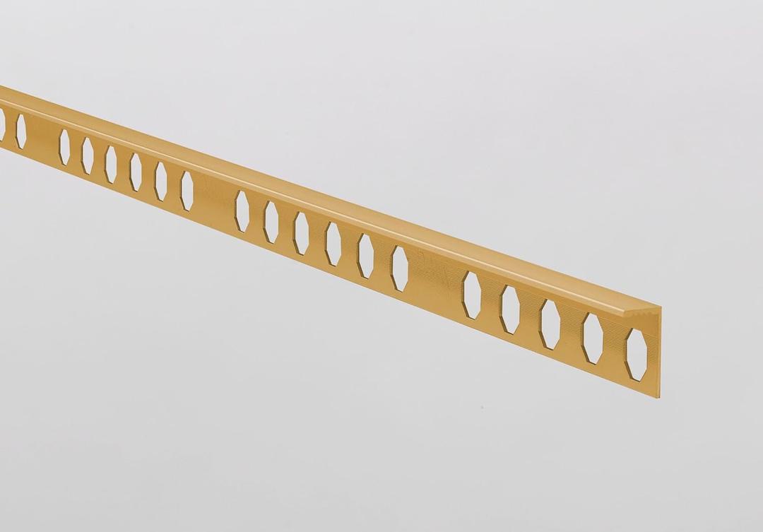 Novosuelo 3/8 in. x 96 in. Aluminum Tile Edging Trim (Matt Gold)