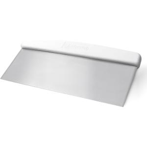 Large Bench/Dough/Cake Scraper, Icing Smoother Spreader, 10-inch Long Stainless Steel Blade, with white Polypropylene Handle
