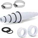 Sealproof Pool Hose Adapter, 30 Configurations, Compatible with Most Pumps, Skimmers, and Filters, White 2Pack