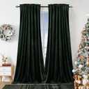Dchola Dark Green Velvet Curtains for Bedroom Window, Super Soft Vintage Luxury Heavy Drapes, Room Darkening Rod Pocket Curtain for Living Room, W52 by L120 inches, 2 Panels