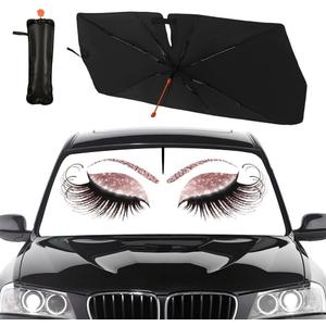 Socira Gorgeous Eyelash Car Windshield Sun Shade Umbrella Foldable Sunshade for Front Window Auto Windshield Sunshade Protect from Sun Rays Heat 57'' X 30'' Fits Most Cars Trucks & Suvs