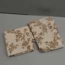 100% Cotton French Pastoral Throw Pillow Covers Set of 2, 20x20 Inch Brown Farmhouse Decorative Cushion Covers for Sofa Bed Living Room Home Decor