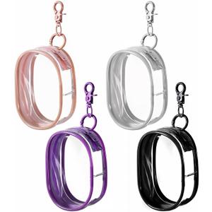 4 Pcs Clear Figure Display Bag with Keychain Portable Clear Pouch Keychain Mini Doll Pouch Carrying Case Bag Pouches Keychains Charms Hanging Blind Box Organizer Box for Collectibles Doll