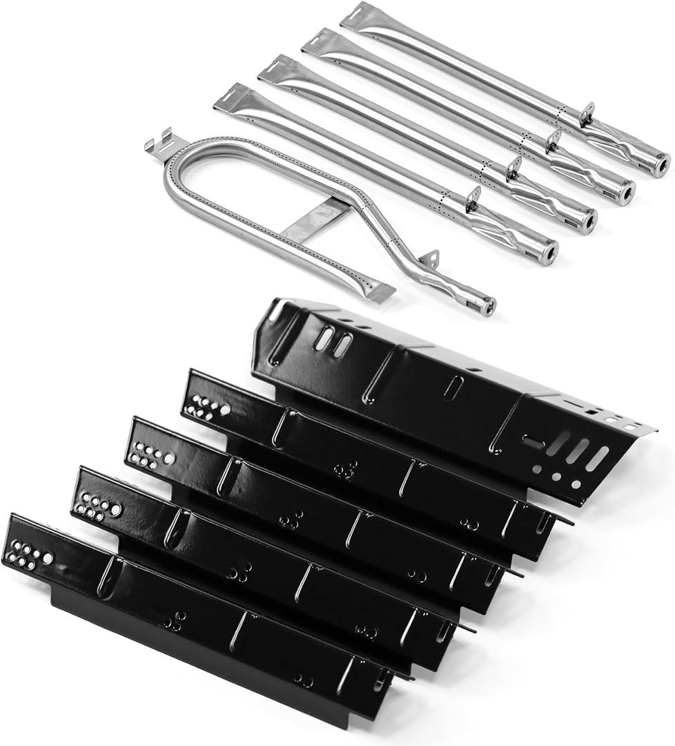 Heat Plate and Burner Kit for Dyna-Glo DGH474CRP DGH483CRP DGH485CRP DGH474CRP-D DGH450CRP DGH353CRP DGH373CRP DGH373CRP-DGrill Replacement Parts for Dynaglo 4 and 5 Burner Revoace GBC1793W Grills (Grill Heat Plate + Burner)