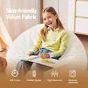 Homguava 2FT Bean Bag Chair: 2' Bean Bags with Memory Foam Filled,Comfy Beanbag Chairs Round Bean Bag Sofa with Dutch Velvet Cover-Beige