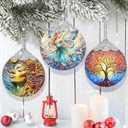 Stained Glass Hanging Decor - Fairy Christmas Ornament - Gifts for Friends, Sisters