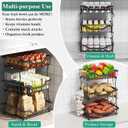 OKZEST 3-Tier Fruit Basket for Kitchen Counter, Wall-Hanging Fruit Bowl and Kitchen Countertop Organizer with 2 Banana Hooks, Fruit Storage Holder for Storing Potato Onion Snack Bread Fruit Vegetable