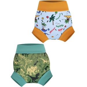 MOEMOE Baby Reusable Swim Diapers 2Pcs Comfortable Waterproof Baby Swim Diapers for Boys Swim Lesson M/3T