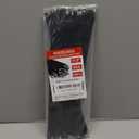 Metal Zip Ties black 100pcs 11.8 inch 304Stainless steel Epoxy Coated Cable Tie Multi-Purpose Self-locking Cable Ties Used for Machinery, Vehicles, Farms, Cables, Pipesas Well as Outdoor Binding