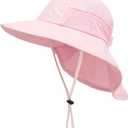 XIAOHAWANG Girls Sun Hat Baby Beach Hats Boys UPF 50+ Kids Summer Protection Cap Toddler Breathable Caps Wide Brim Neck Flap