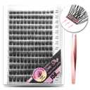Self Adhesive Eyelashes, 156 Pcs Self Adhesive Eyelash Clusters, No Glue Needed, Invisible 2-Strip Tape - Longer Lasting, No Sticky Residue Pre Glued Eyelashes (Volume-Mixed)