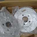TRQ Front Performance Brake Rotors Set Premium G-Coated Cross Drilled & Slotted Compatible with 2009-2014 Acura TL 2011-2014 Honda Odyssey