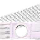 Ostomy Support Belt Hernia Abdominal Binder Stoma Band for Colostomy Patients Prevent Parastomal Hernia 2.76 inch Hole White (L)
