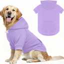 Dog Sweaters,Dog Hoodie,Cozy Fleece Interior Sweatshirt with Hood & Pocket,Leash Hole,Pet Clothes Sweater for Dogs,Grey&XL (XL: 25-40lbs)