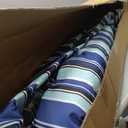 SUNCREAT Double Hammock with 12 ft Stand, Solar Powered Lights Included, Outdoor Hammock for Outside, Blue & White
