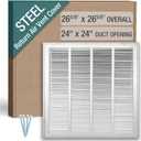 24 x 24 Inch (Duct Opening) Return Air Filter Grille for 1 Inch Filters, HVAC Vent Cover for Wall & Ceiling, Powder-Coated Steel with Removable Door