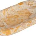 Creative Co-Op Oval Marble Dish, Buff Color
